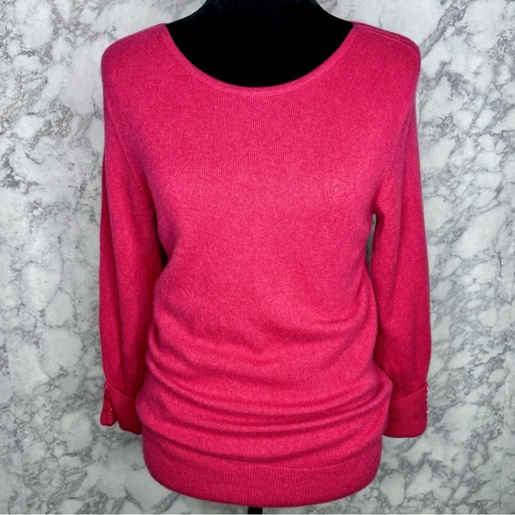 Privé Sweaters - Privé 100% Cashmere 90s Pink Rib Knit Soft Lightweight Sweater Women’s Medium